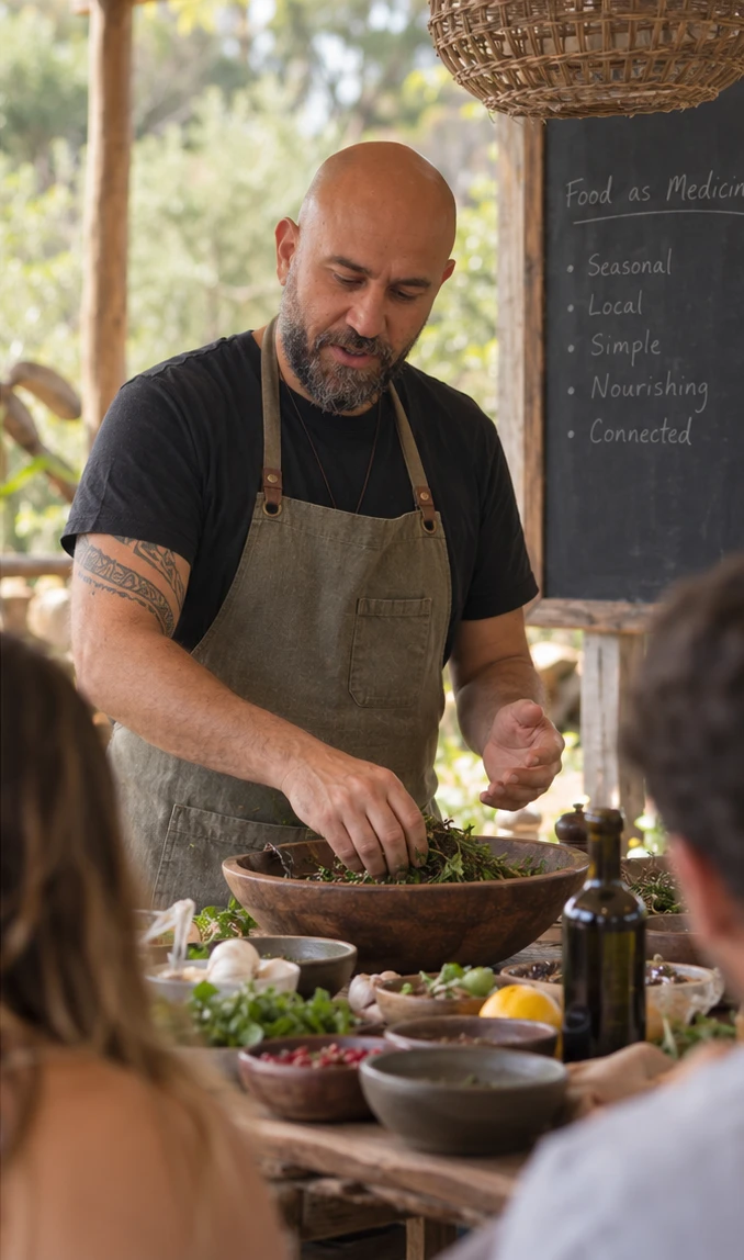 Fooji working with fresh ingredients in the kitchen
